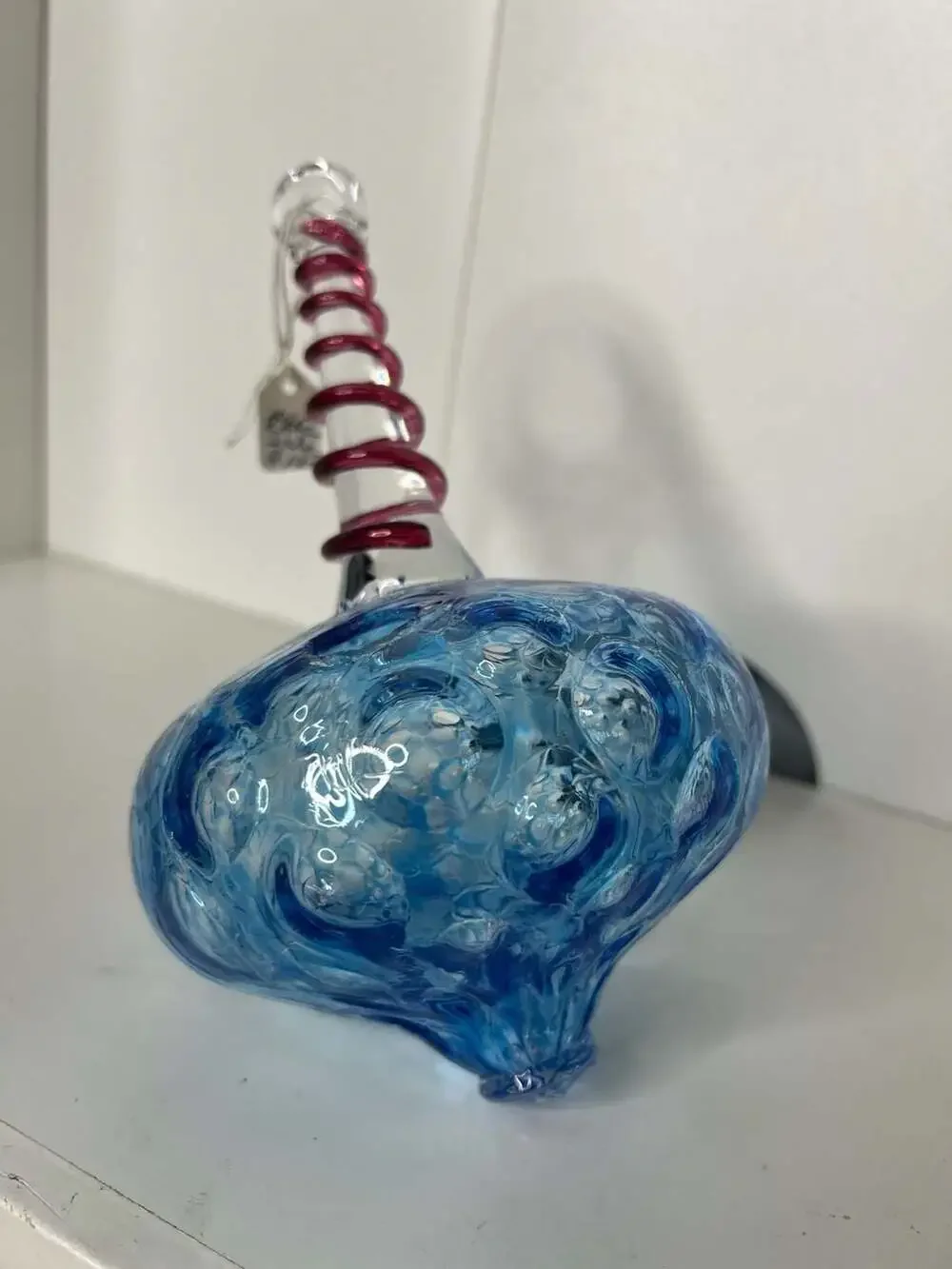 For Bird Brain Hand Blown Art Glass Teardrop Hanging Ornament